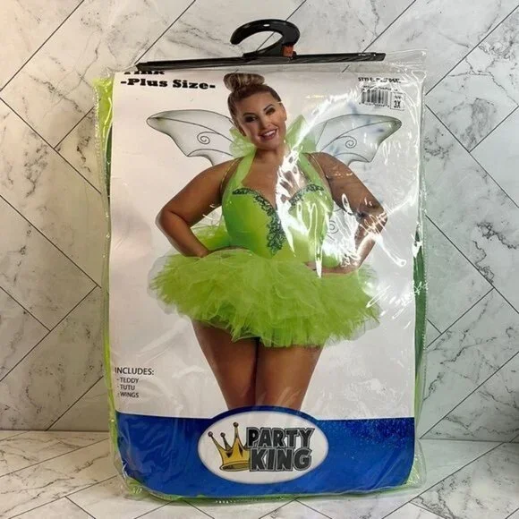 Vibrant Green Fairy Costume with Wings - Picture 2 of 3